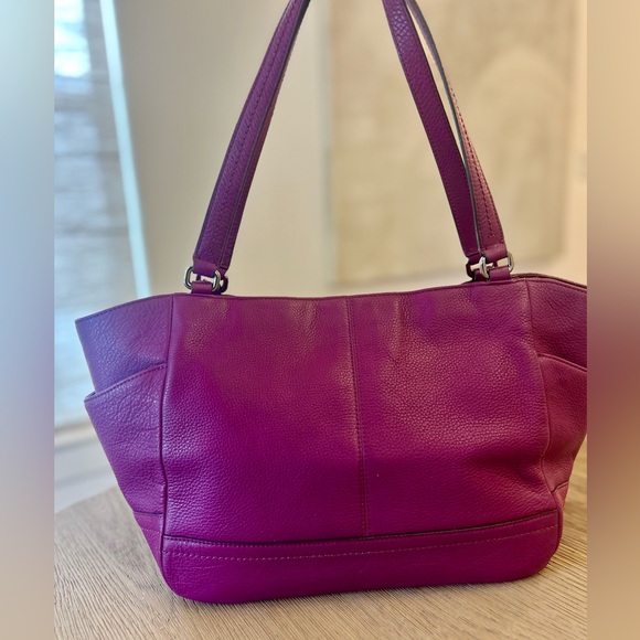 Coach Carrie Pebbled Leather Tote - Picture 4 of 14